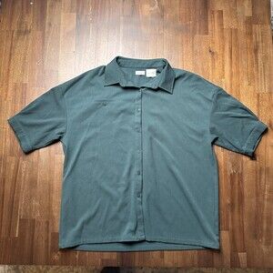 Roolee Shirt Mens 3XL Green Short Sleeve Button Up Pocket Casual Comfortable Top